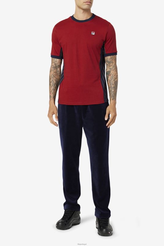 PPH0J252 ruibarbo/casaco/brilho dourado FILA camiseta fila de ruibarbo/peacoat/golden glow warninger