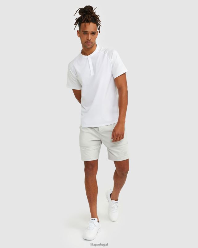 PPH0J2527 branco FILA camiseta fila masculina henley gola alta branca