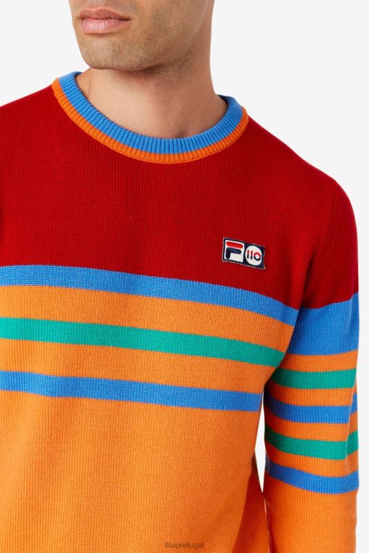 PPH0J2538 laranja/vermelho/verde/azul FILA suéter de cashmere laranja/vermelho/verde/azul fila