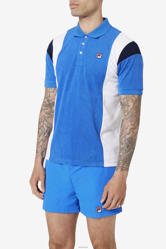 PPH0J254 azul forte/branco/marinho FILA astro terry polo fila azul forte/branco/marinho