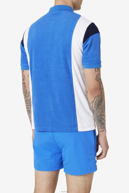 PPH0J254 azul forte/branco/marinho FILA astro terry polo fila azul forte/branco/marinho