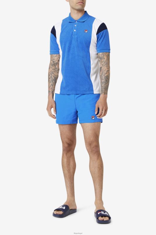 PPH0J254 azul forte/branco/marinho FILA astro terry polo fila azul forte/branco/marinho