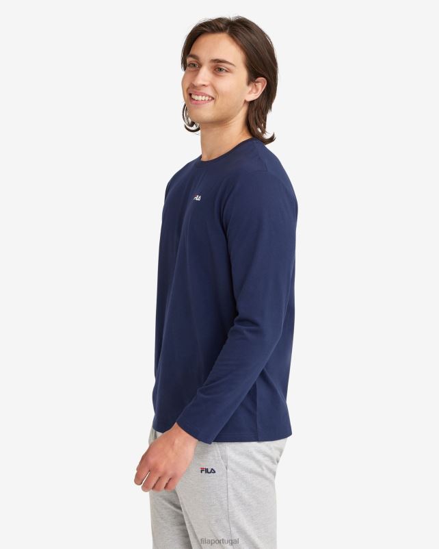 PPH0J2547 nova marinha FILA nova camiseta fila masculina básica l/s