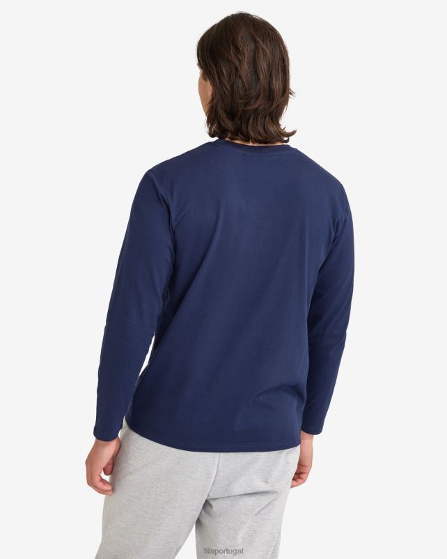 PPH0J2547 nova marinha FILA nova camiseta fila masculina básica l/s