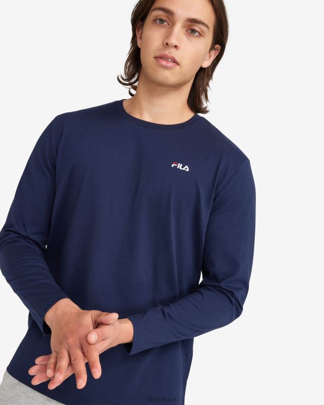 PPH0J2547 nova marinha FILA nova camiseta fila masculina básica l/s