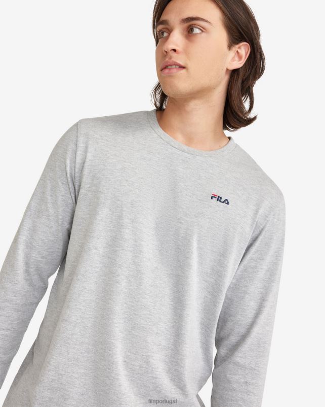 PPH0J2552 mármore prateado FILA camiseta básica masculina fila silver marle