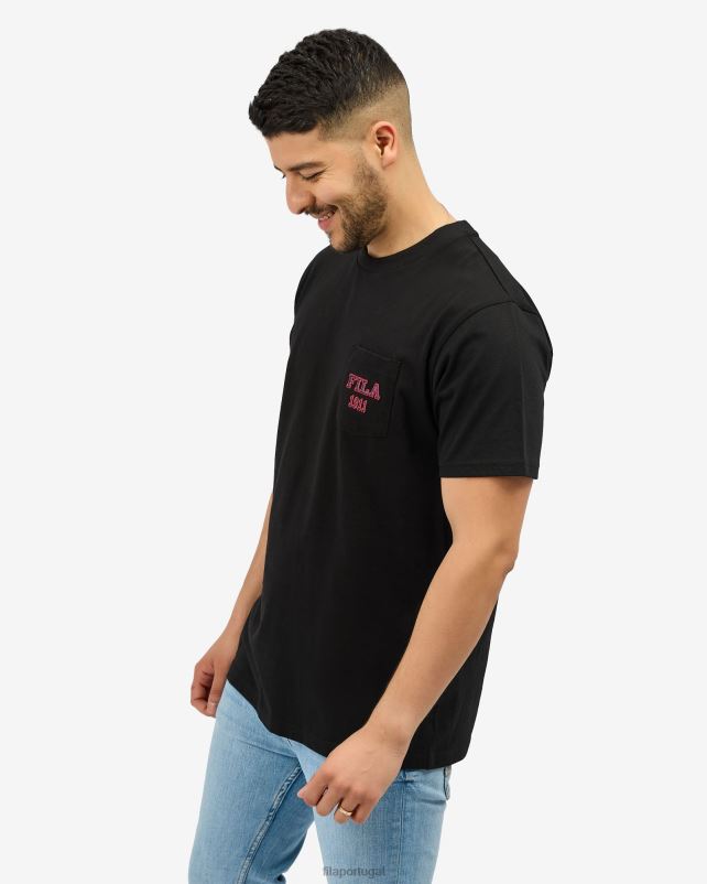 PPH0J2557 preto FILA fila antonio camiseta preta
