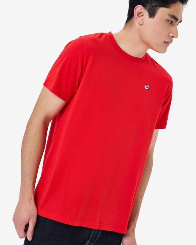 PPH0J2561 vermelho FILA camiseta masculina Heritage Badge 20 fila vermelha