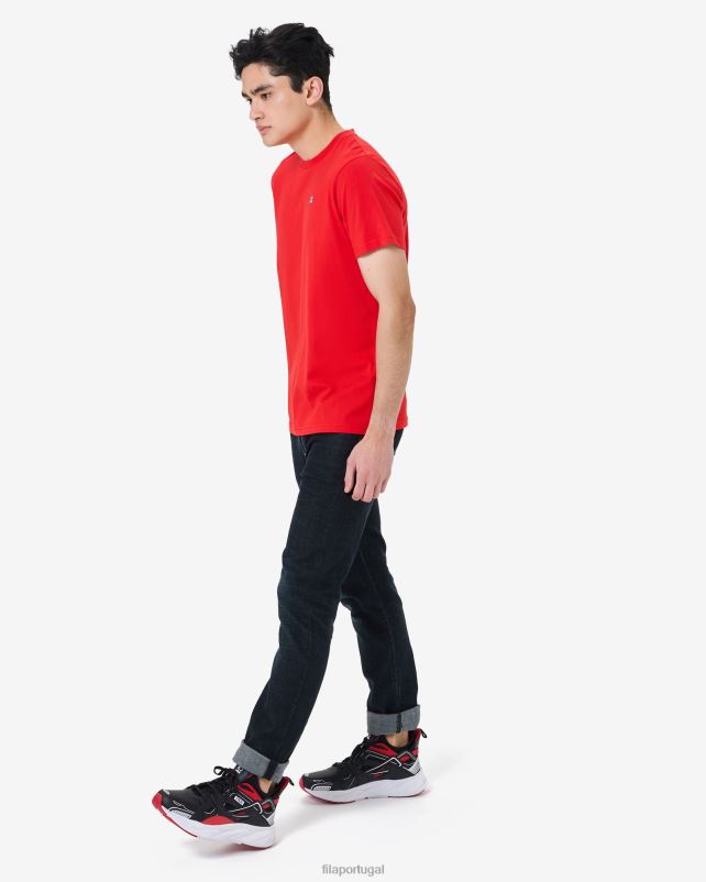 PPH0J2561 vermelho FILA camiseta masculina Heritage Badge 20 fila vermelha