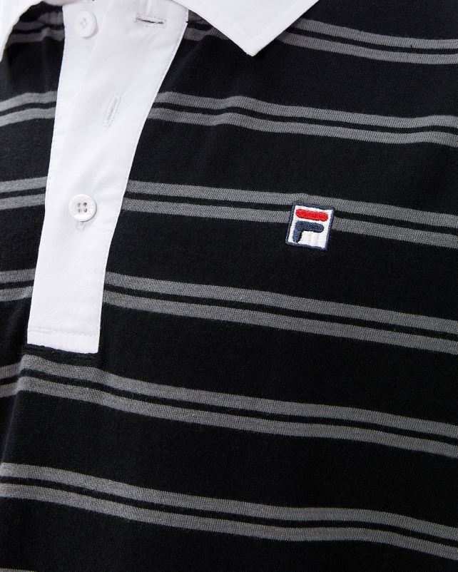 PPH0J2562 preto FILA polo fila rugby masculino preto