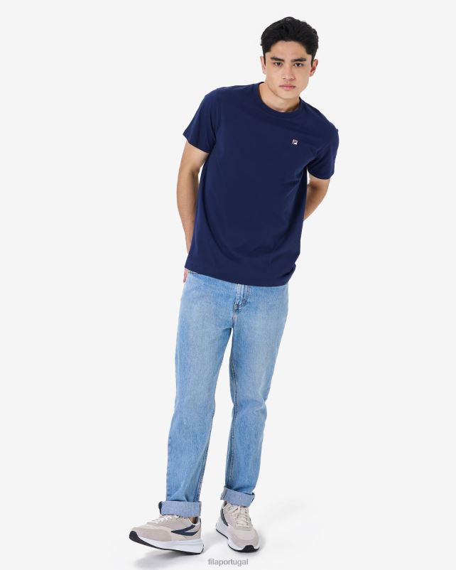 PPH0J2586 nova marinha FILA camiseta fila azul masculina Heritage Badge 20