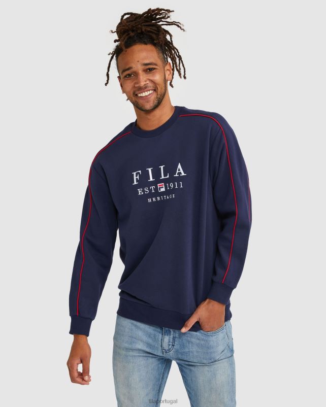 PPH0J2591 nova marinha FILA unissex herança tripulação new navy fila