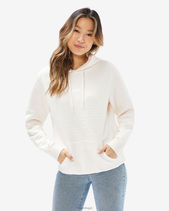 PPH0J2615 Creme de coco FILA echo capuz unissex fila creme de coco