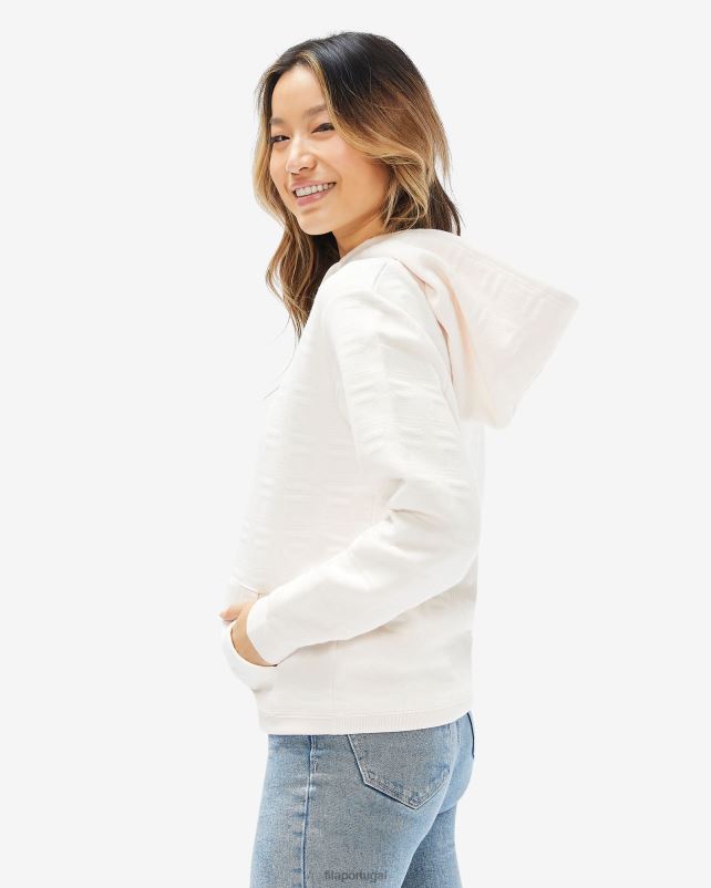 PPH0J2615 Creme de coco FILA echo capuz unissex fila creme de coco