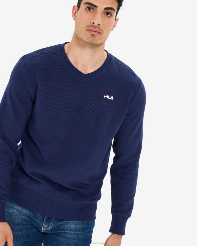 PPH0J2621 marinha FILA fila masculino savian com decote em V