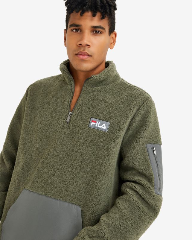 PPH0J2627 cáqui FILA cole teddy qtr zip masculino fila