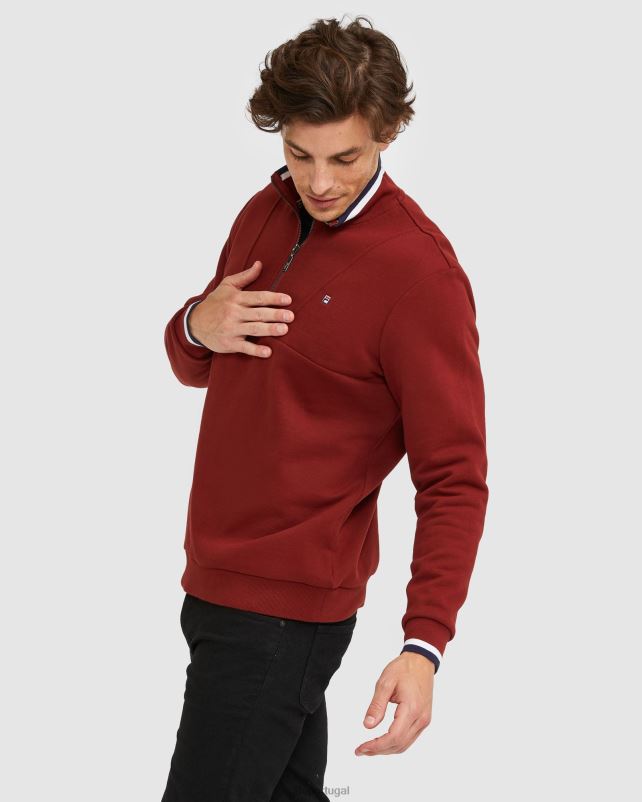 PPH0J2642 tijolo FILA emblema masculino qtr zip fila brick