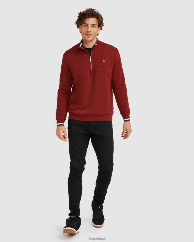 PPH0J2642 tijolo FILA emblema masculino qtr zip fila brick