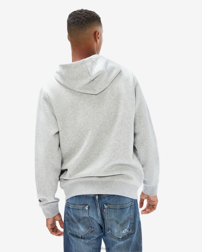 PPH0J2645 mármore prateado FILA emblema unissex 20 zip capuz prata marle fila