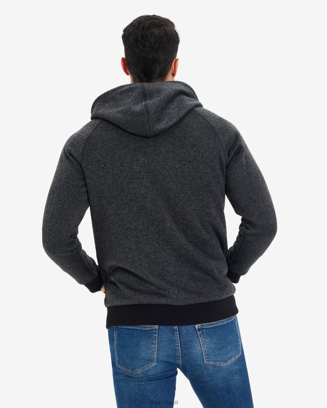 PPH0J2651 mármore preto FILA jaqueta romana zip unissex preta marle fila