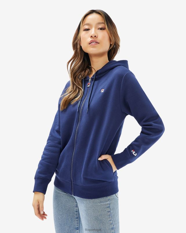 PPH0J2653 nova marinha FILA fila unissex badge 20 zip capuz novo azul marinho