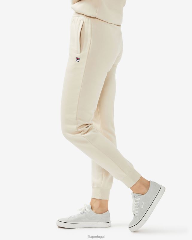 PPH0J2660 amêndoa cósmica FILA Calça Badge 30 Unissex Fila Cosmic Almond