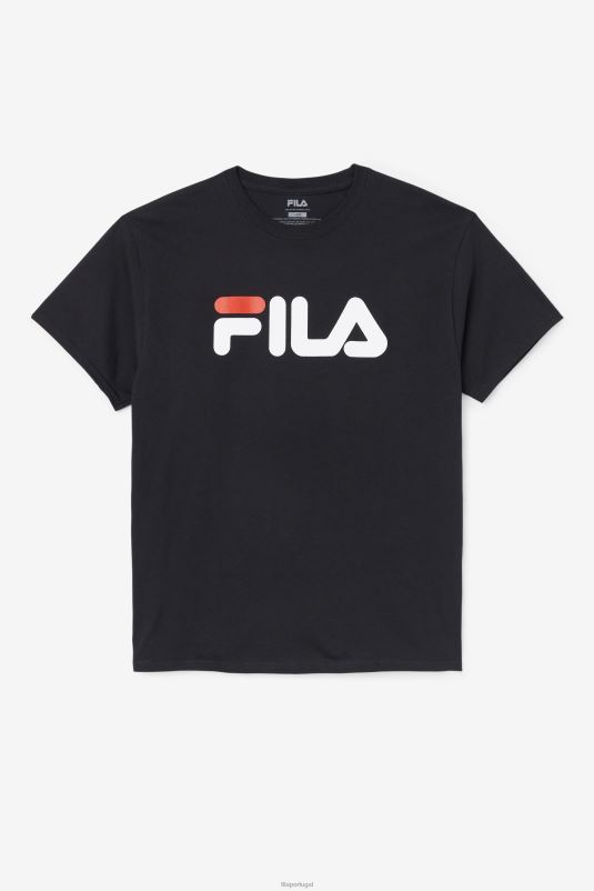 PPH0J267 preto/branco/vermelho FILA camiseta fila masculina com logo preto/branco/vermelho