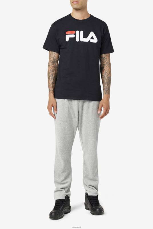 PPH0J267 preto/branco/vermelho FILA camiseta fila masculina com logo preto/branco/vermelho