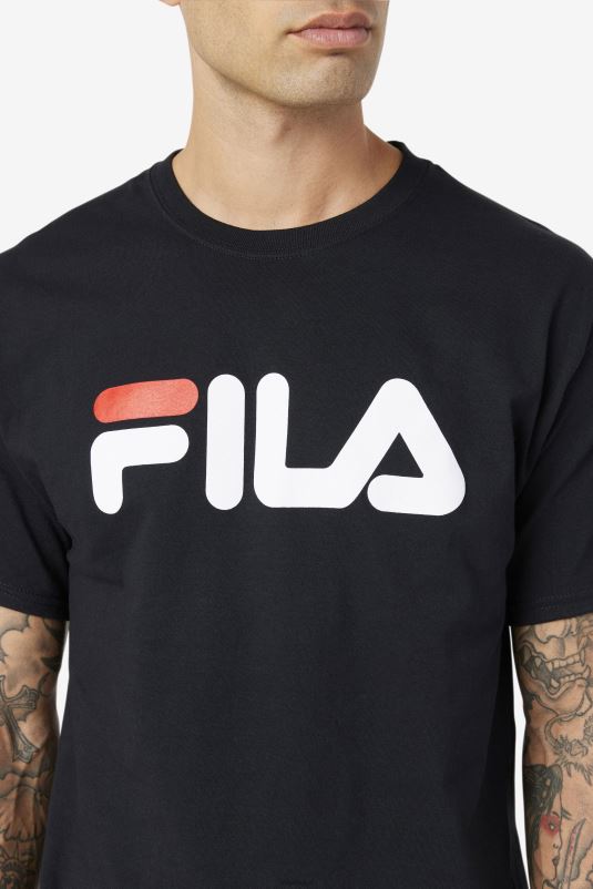 PPH0J267 preto/branco/vermelho FILA camiseta fila masculina com logo preto/branco/vermelho