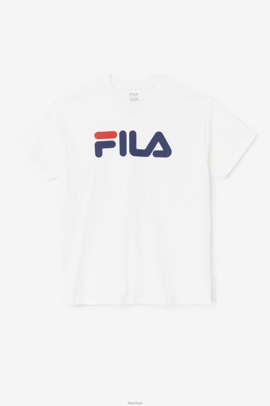 PPH0J269 branco/marinho/vermelho FILA camiseta masculina com logo fila branco/marinho/vermelho