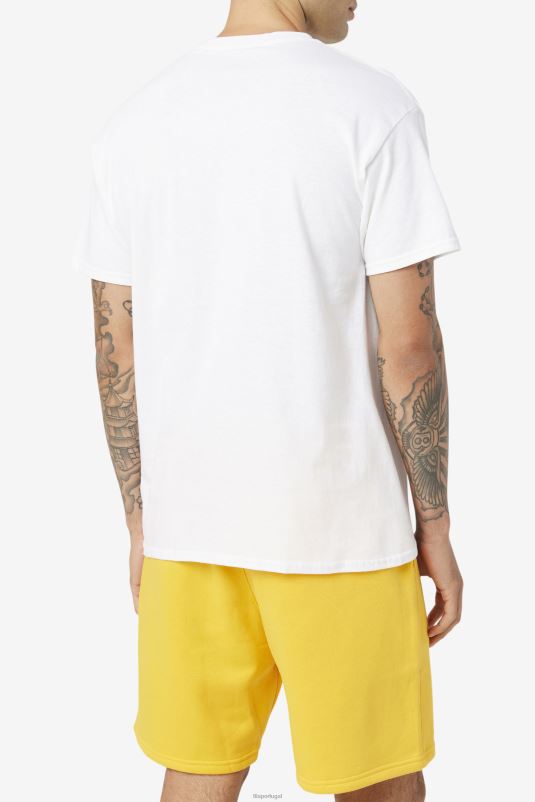 PPH0J269 branco/marinho/vermelho FILA camiseta masculina com logo fila branco/marinho/vermelho