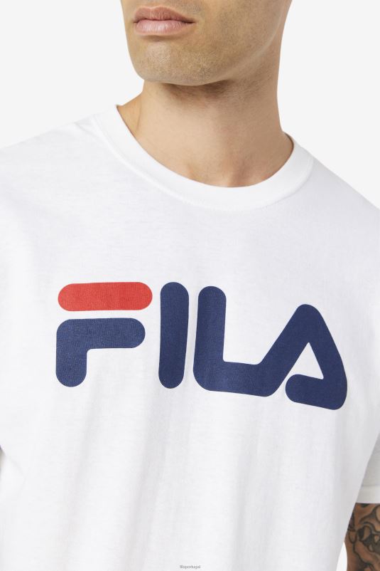 PPH0J269 branco/marinho/vermelho FILA camiseta masculina com logo fila branco/marinho/vermelho