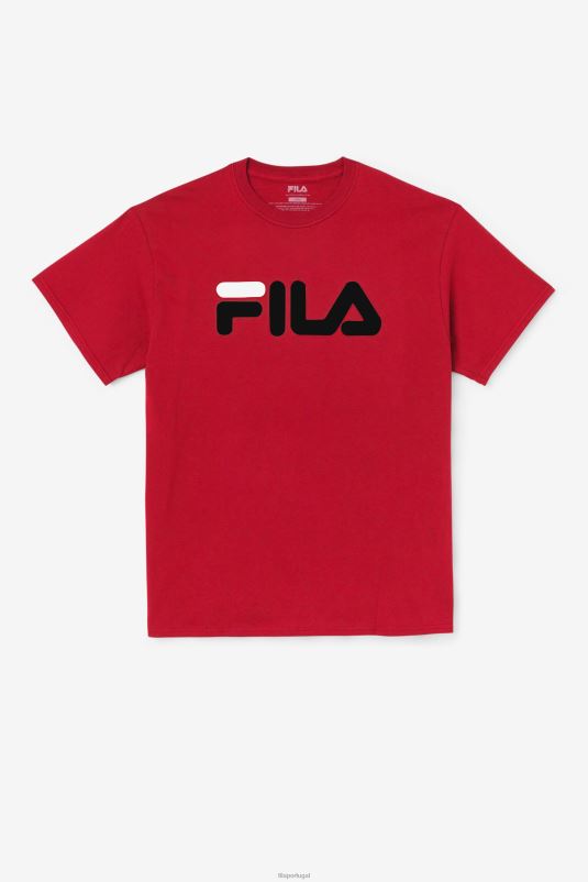 PPH0J271 vermelho/preto/branco FILA camiseta fila masculina com logo vermelho/preto/branco