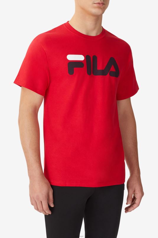 PPH0J271 vermelho/preto/branco FILA camiseta fila masculina com logo vermelho/preto/branco
