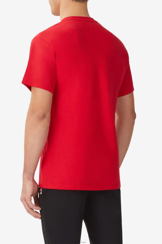 PPH0J271 vermelho/preto/branco FILA camiseta fila masculina com logo vermelho/preto/branco