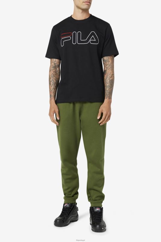 PPH0J276 preto/branco/vermelho FILA camiseta fila preta/branca/vermelha