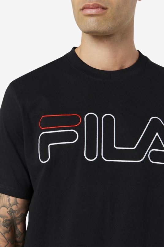 PPH0J276 preto/branco/vermelho FILA camiseta fila preta/branca/vermelha