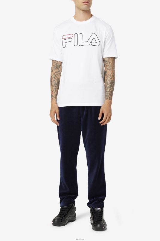PPH0J278 branco/preto/vermelho FILA camiseta borough fila branco/preto/vermelho