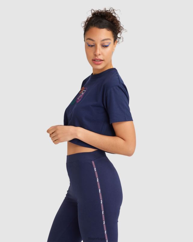 PPH0J2802 marinha FILA camiseta flora feminina azul marinho