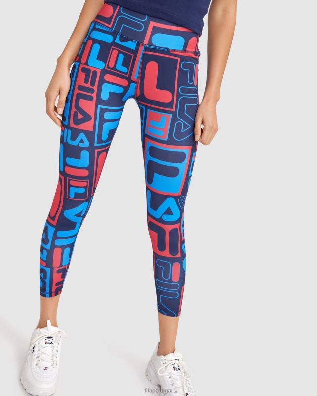 PPH0J2827 nova marinha FILA meia-calça fila feminina anja azul marinho