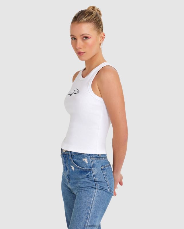 PPH0J2829 branco FILA regata feminina fila cinzia rib