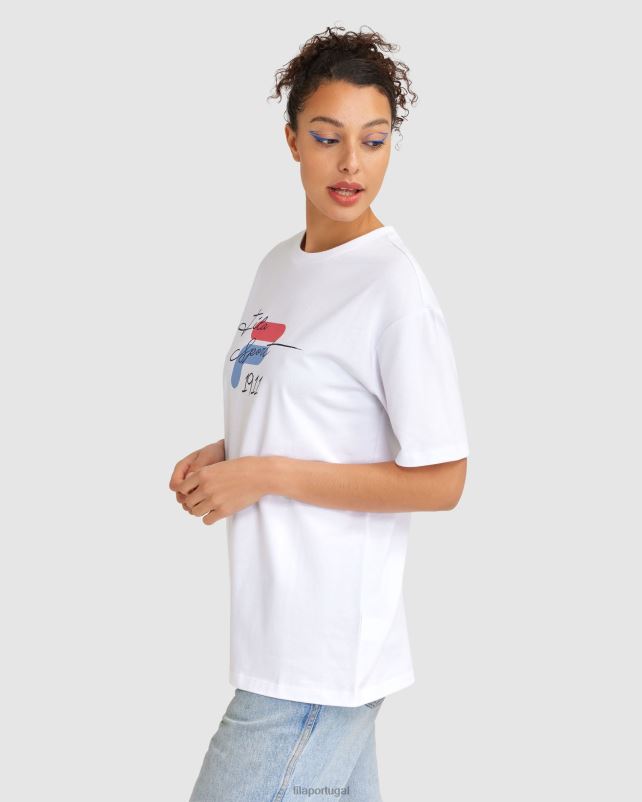 PPH0J2837 branco FILA camiseta cinzia feminina branca fila