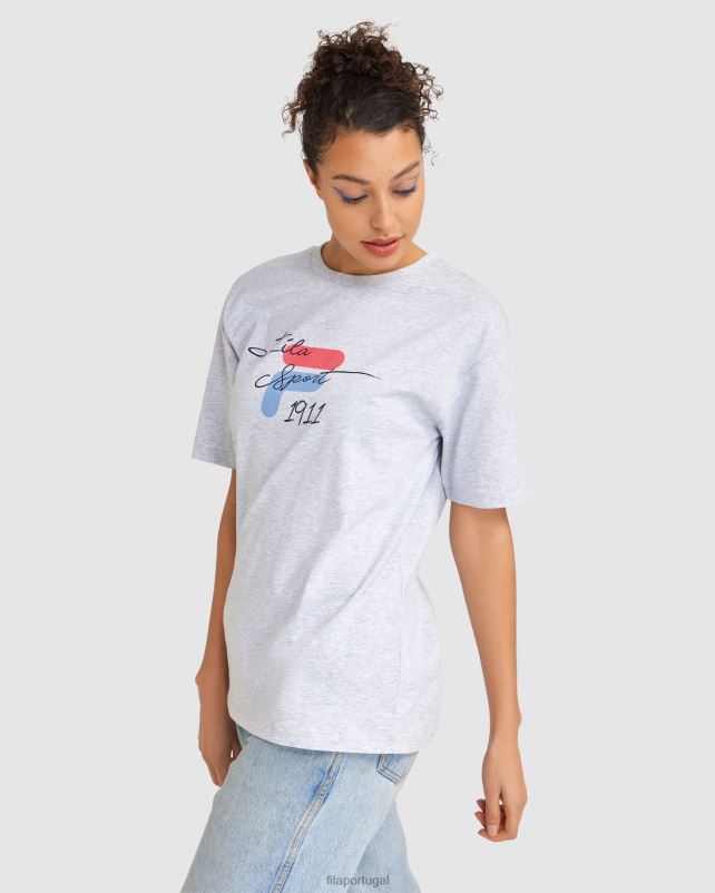 PPH0J2838 mármore cinza claro FILA camiseta cinzia feminina cinza claro marle fila