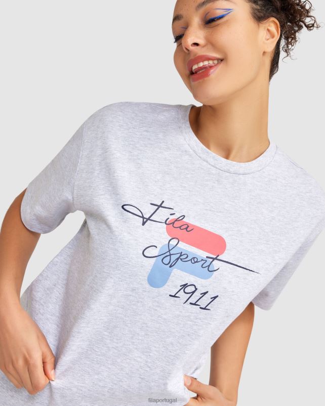 PPH0J2838 mármore cinza claro FILA camiseta cinzia feminina cinza claro marle fila