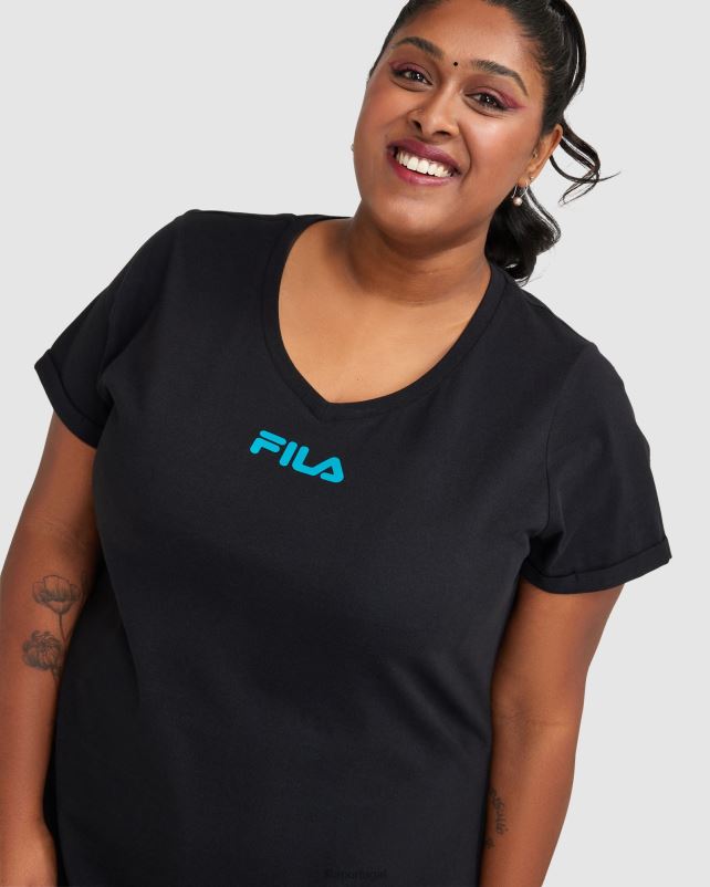 PPH0J2858 preto FILA camiseta rebecca feminina fila preta