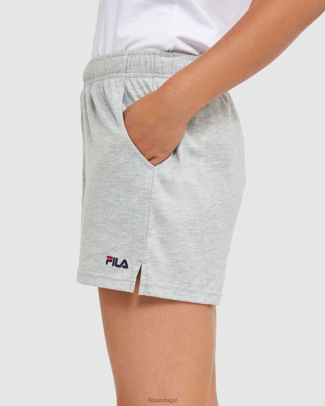 PPH0J2873 mármore prateado FILA shorts jersey clássico feminino silver marle fila