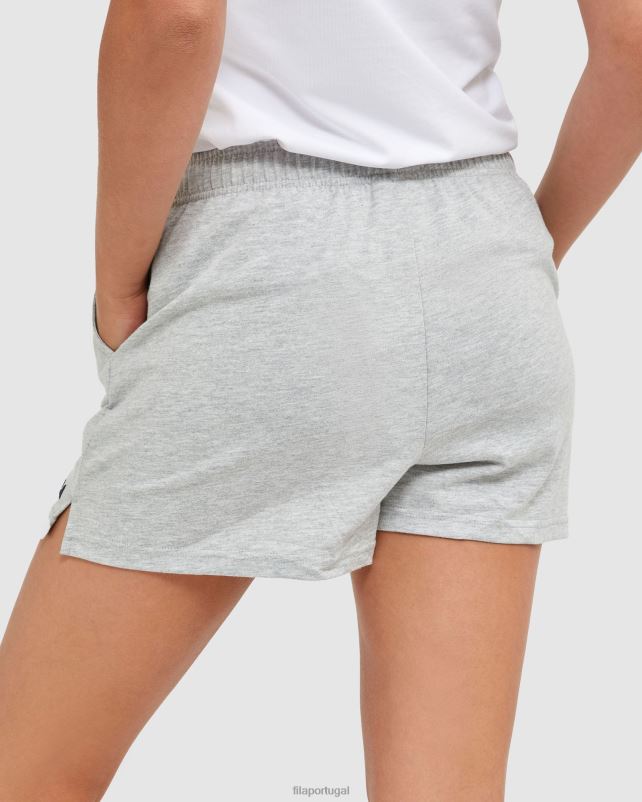 PPH0J2873 mármore prateado FILA shorts jersey clássico feminino silver marle fila
