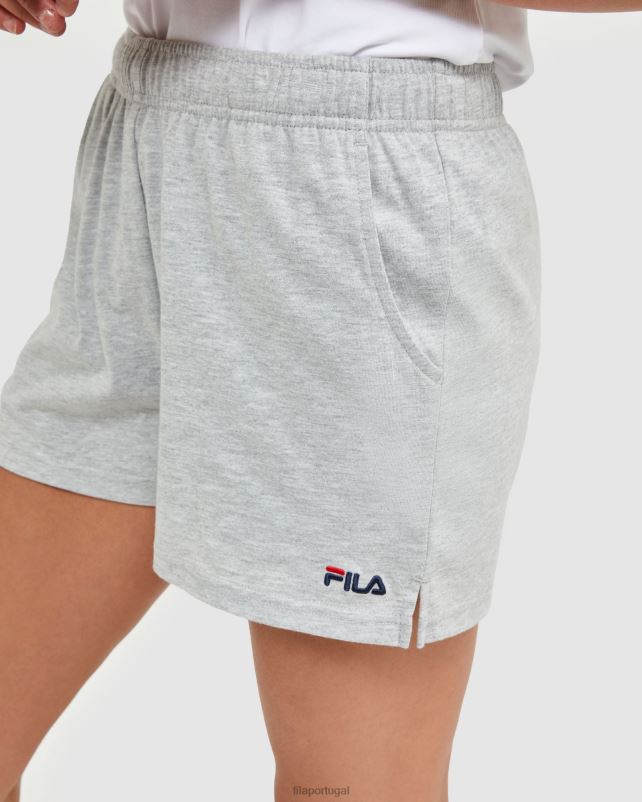 PPH0J2873 mármore prateado FILA shorts jersey clássico feminino silver marle fila