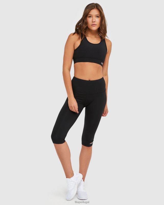 PPH0J2876 preto FILA meia capri feminina clássica fila preta