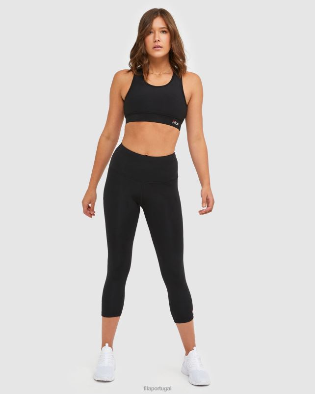 PPH0J2879 preto FILA meia-calça 3/4 clássica feminina fila preta